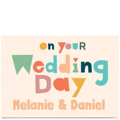 Clearance Personalised Hello Munki Wedding Card - Any Names Wedding