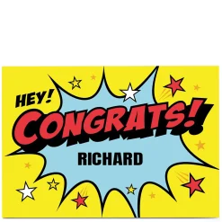 Card Factory Personalised Hello Munki Congratulations Card - Comic Book