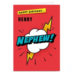 Kids Card Factory Personalised Hello Munki Birthday Card - Nephew