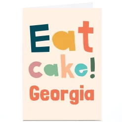 Card Factory Personalised Hello Munki Card - Eat Cake!