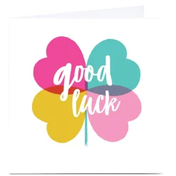 Card Factory Personalised Hello Munki Good Luck Card - Clover