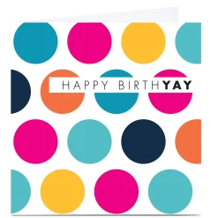 Card Factory Personalised Hello Munki Birthday Card - Polka Dots