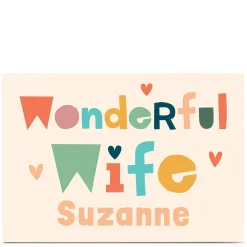 Card Factory Personalised Hello Munki Card - Wonderful Wife
