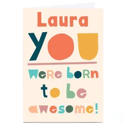 Outlet Personalised Hello Munki Card - Born to be Awesome Any Occasion|Just To Say