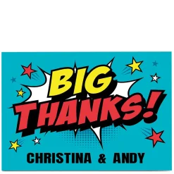 Card Factory Personalised Hello Munki Thank You Card - Comic Book