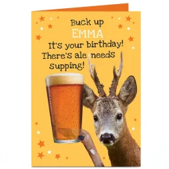 Discount Personalised Heritage Wild Birthday Card - Buck Up For Friend|For Friend