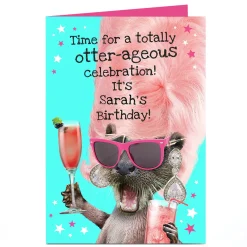 Clearance Personalised Heritage Wild Birthday Card - Totally Otter-ageous For Sister|For Friend