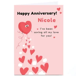 Card Factory Personalised Hew Ma Anniversary Card - Saving All My Love For You