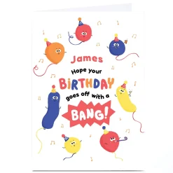 Card Factory Personalised Hew Ma Birthday Card - Goes Off With A Bang!