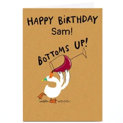Hot Personalised Hew Ma Birthday Card - Bottoms Up Kids For Uncle|For Son