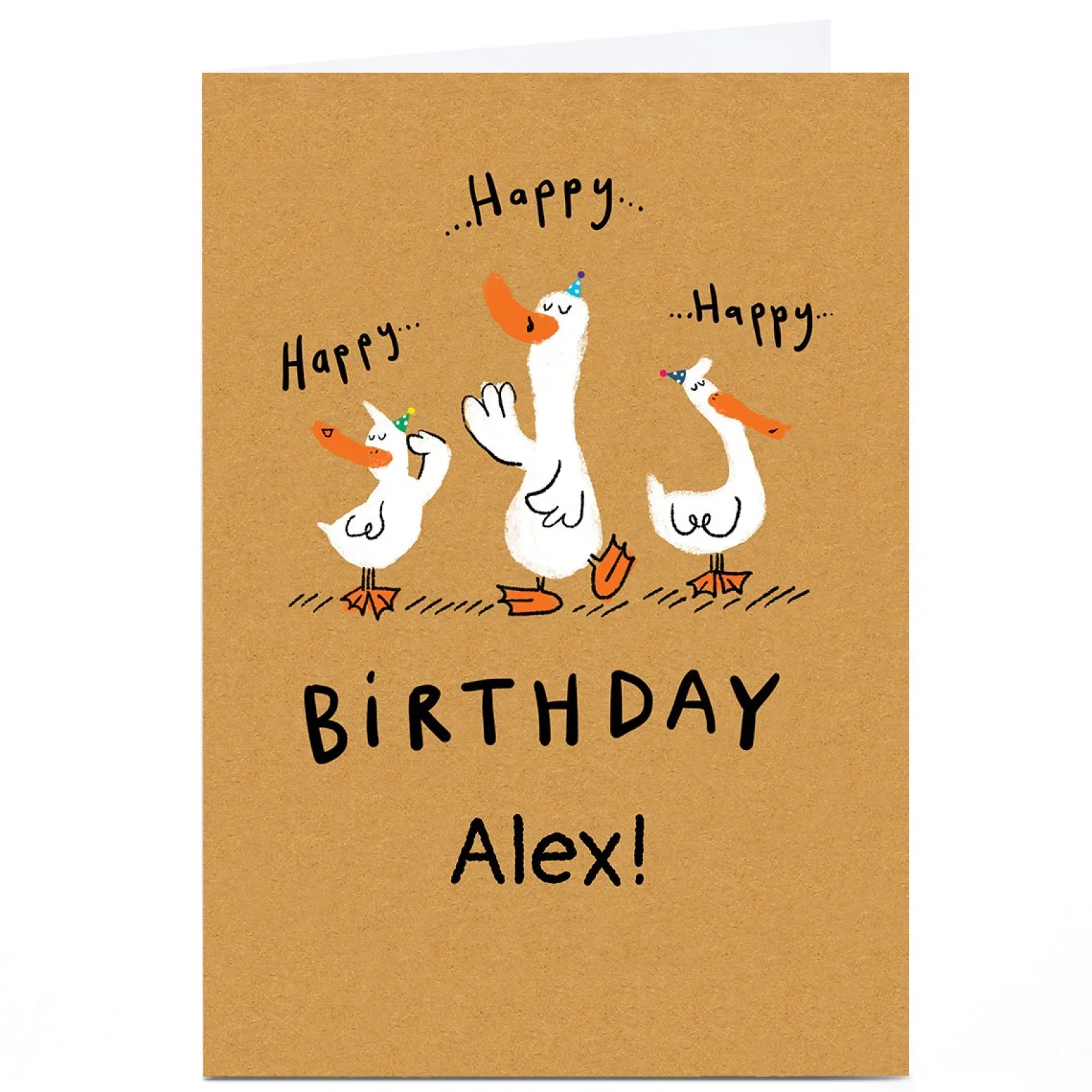 Kids Card Factory Personalised Hew Ma Birthday Card - Happy Happy Happy
