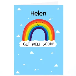 Discount Personalised Hew Ma Card - Rainbow Get Well Get Well