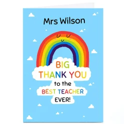 Best Personalised Hew Ma Card - Rainbow Thank You Thank You