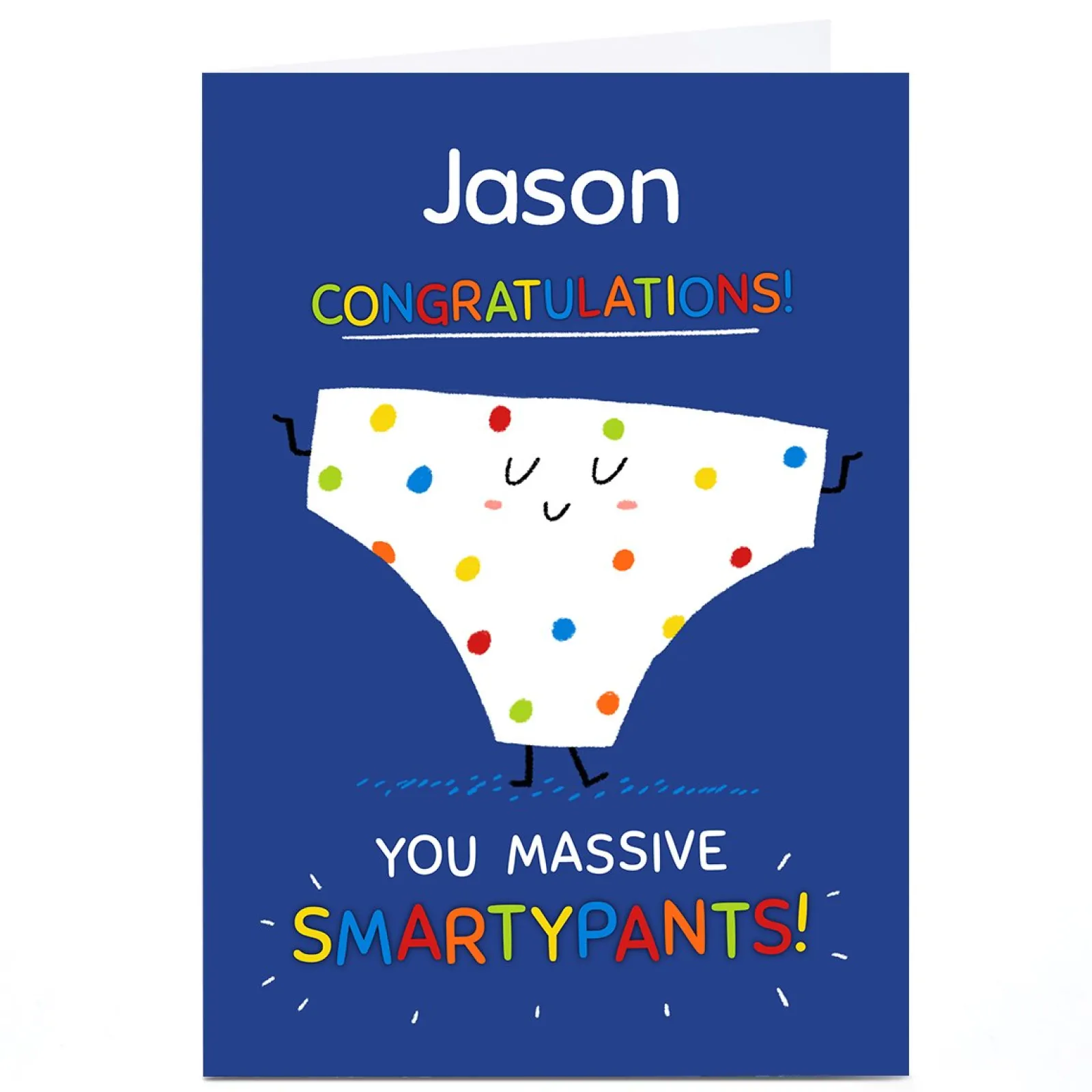 Card Factory Personalised Hew Ma Card - Smarty Pants
