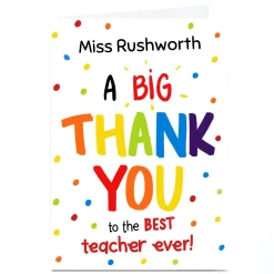 Card Factory Personalised Hew Ma Card - A Big Thank You