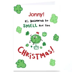 Card Factory Personalised Hew Ma Christmas Card - Smell a lot like
