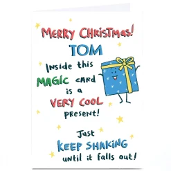 Card Factory Personalised Hew Ma Christmas Card - A Very Cool Present