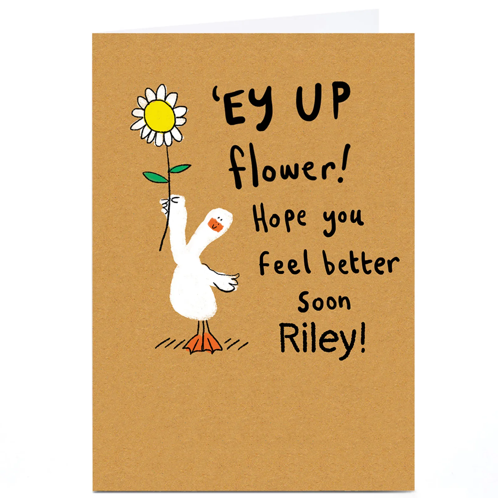 Sale Personalised Hew Ma Get Well Soon Card - Ey Up Flower! Get Well