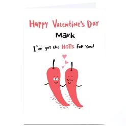 Personalised Hew Ma Valentine's Day Card - Hots For You Funny