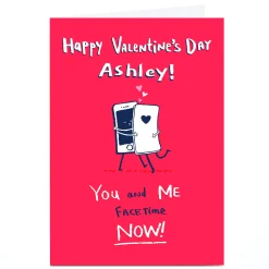 Card Factory Personalised Hew Ma Valentine's Day Card - Facetime