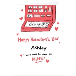 New Personalised Hew Ma Valentine's Day Card - Calculator Funny