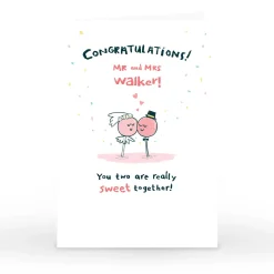 Best Personalised Hew Ma Wedding Card - Really Sweet Together! Wedding