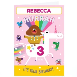 Clearance Personalised Hey Duggee Birthday Card - Unicorn Kids For Son|For Granddaughter