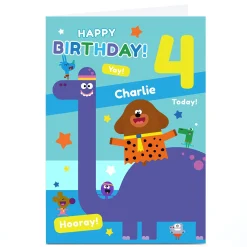 Best Personalised Hey Duggee Birthday Card - Dinosaur Editable Age Kids Tv & Film|Editable Age