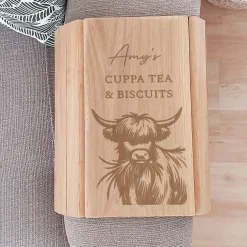 Card Factory Personalised Highland Cow Sofa Tray