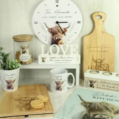 Card Factory Personalised Highland Cow Sofa Tray