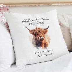 Discount Personalised Highland Cow Cushion Personalised Cushions|Cushions