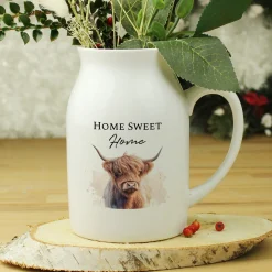 New Personalised Highland Cow Flower Jug Vase Gifts For Him|Christmas Gifts