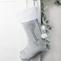 New Personalised Holly Grey Christmas Stocking Gifts For Him|Christmas Gifts