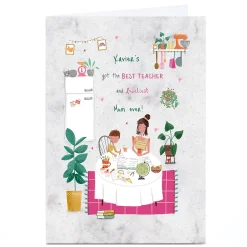 Card Factory Personalised Homeschooling Card - Best Teacher, Loveliest Mum Ever!