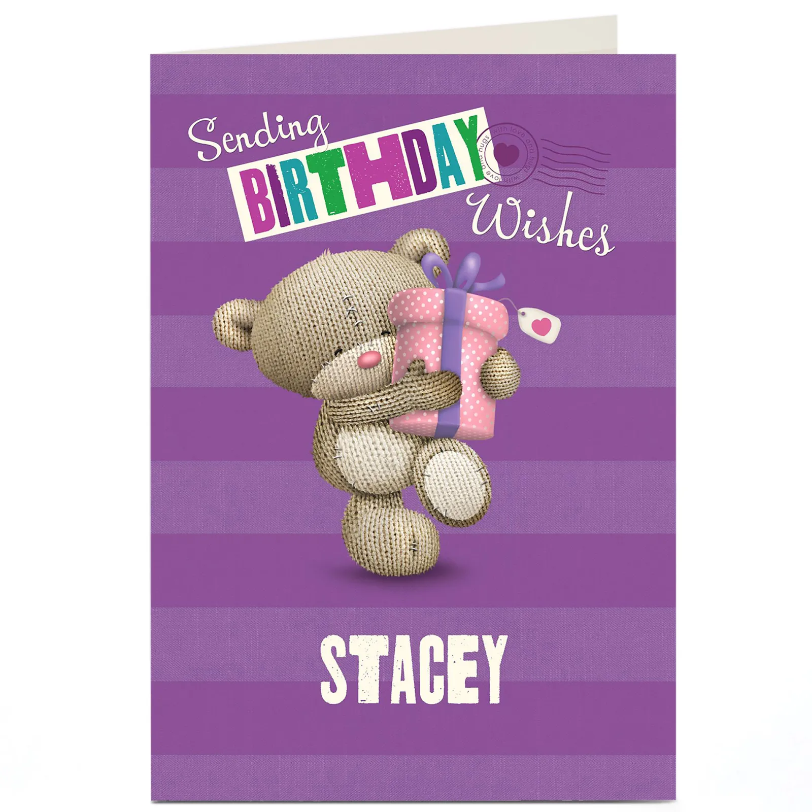 Best Personalised Hugs Bear Birthday Card - Sending Wishes Kids For Kids|Birthday