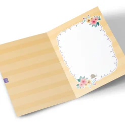 Best Personalised Hugs Bear Card - Purple Flower Kids Any Occasion|Thank You