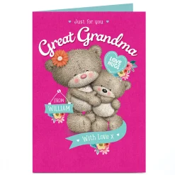 Online Personalised Hugs Bear Card - Great Grandma Just For You Any Occasion|Thank You