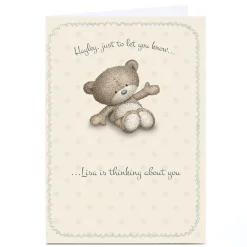 Card Factory Personalised Hugs Bear Card - Thinking About You