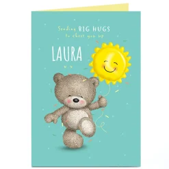 Card Factory Personalised Hugs Bear Card - Cheer You Up