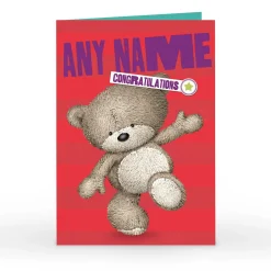 Card Factory Personalised Hugs Bear Congratulations Card