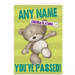 Hot Personalised Hugs Bear Congratulations Card - You've Passed Congratulations