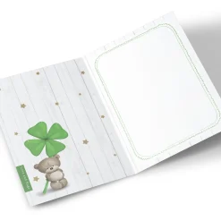 Card Factory Personalised Hugs Bear Good Luck Card - Four-Leaf Clover
