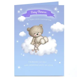 Card Factory Personalised Hugs Bear Sympathy Card - A Precious Daughter
