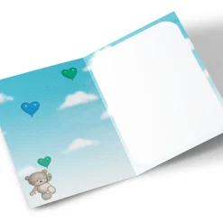 Online Personalised Hugs Birthday Card - Bear & Balloons BOY For Boyfriend|Birthday