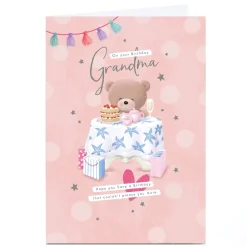 Sale Personalised Hugs Birthday Card - Bear Tea Party, Grandma For Grandma|Birthday