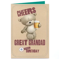 Card Factory Personalised Hugs Birthday Card - Cheers [Great Grandad]