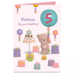 Hot Personalised Hugs Birthday Card - Cakes and Presents, Editable Age Kids For Sister|For Niece
