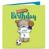 Sale Personalised Hugs Birthday Card - Football Shirt Name Kids Premium Square|For Kids