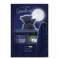 Card Factory Personalised Hugs Birthday Card - Campervan Stargazing, Grandson