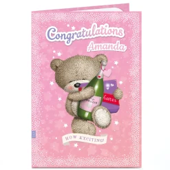 Card Factory Personalised Hugs Congratulations Card - How Exciting!